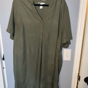 H&M Olive Green V-Neck Tunic